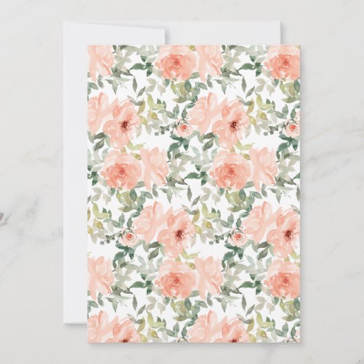 Perzikkleurige bloemenboog Elegant 60e Verjaardag Kaart (Achterkant)