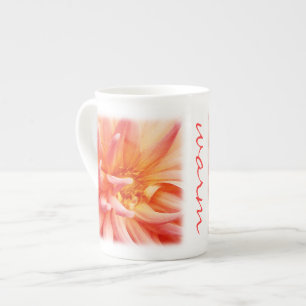 Perzikkleurige Dahlia Porselein Kop