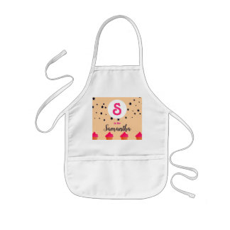 Perzikkleurige douanemerk- en naam Cupcakes Kinder Schort
