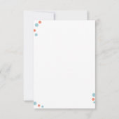 Perzikkleurige en blauwe stip Hartelijk dank Bedankkaart (Achterkant)