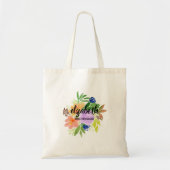 Perzikkleurige en blozen canvas tas met bridesmaïd (Voorkant)