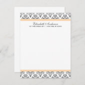 Perzikkleurige en grijze dampvlakte Dank u wel Kaart (Voorkant / Achterkant)