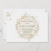 Perzikkleurige en groene wilde bloemen — grote ste kaart (Voorkant)