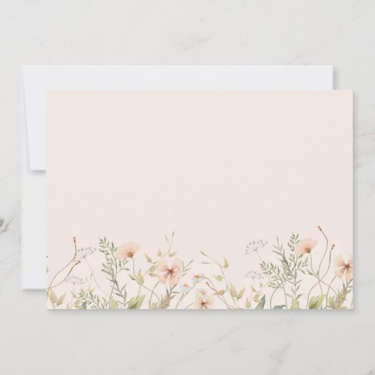 Perzikkleurige en groene wilde bloemen — grote ste kaart (Achterkant)