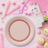 Perzikkleurige en koraalgetande Kettingen Gedrukt  Papieren Bordje (Feest)