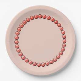 Perzikkleurige en koraalgetande Kettingen Gedrukt Papieren Bordje