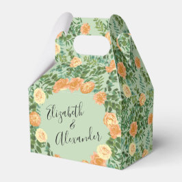 Perzikkleurige en lichte groene pony's en Roos (Fl Bedankdoosjes