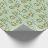 Perzikkleurige en lichte groene pony's en Roos (Fl Cadeaupapier (Hoek)