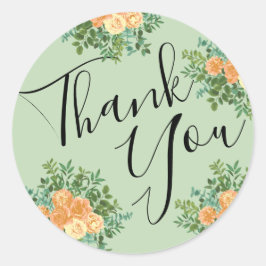 Perzikkleurige en lichte groene pony's en Roos (Fl Ronde Sticker