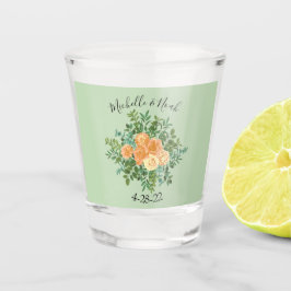 Perzikkleurige en lichte groene pony's en Roos (Fl Shot Glas