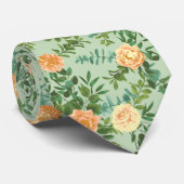 Perzikkleurige en lichte groene pony's en Roos (Fl Stropdas (Opgerold)