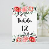 Perzikkleurige en pint-peronische Floral Wedding T Kaart (Staand voorkant)