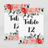 Perzikkleurige en pint-peronische Floral Wedding T Kaart (Voorkant / Achterkant)