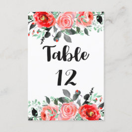 Perzikkleurige en pint-peronische Floral Wedding T Kaart