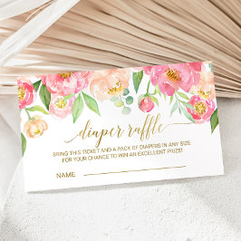 Perzikkleurige en roze pony Diaper invitatie invul Informatiekaartje