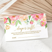 Perzikkleurige en roze pony Diaper invitatie invul Informatiekaartje