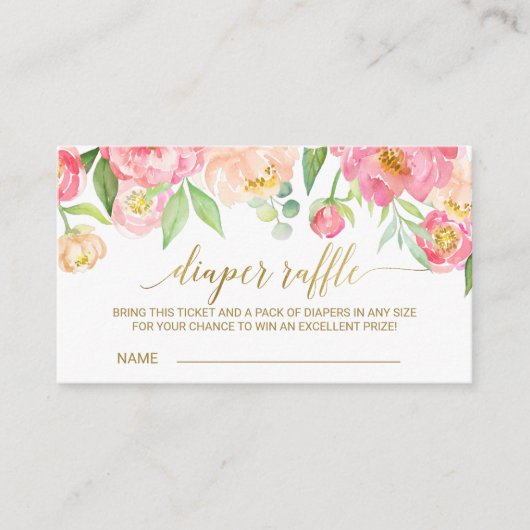 Perzikkleurige en roze pony Diaper invitatie invul Informatiekaartje (Voorkant)