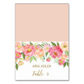 Perzikkleurige en roze pony Wedding Escort Place C Kaart (Voorkant)