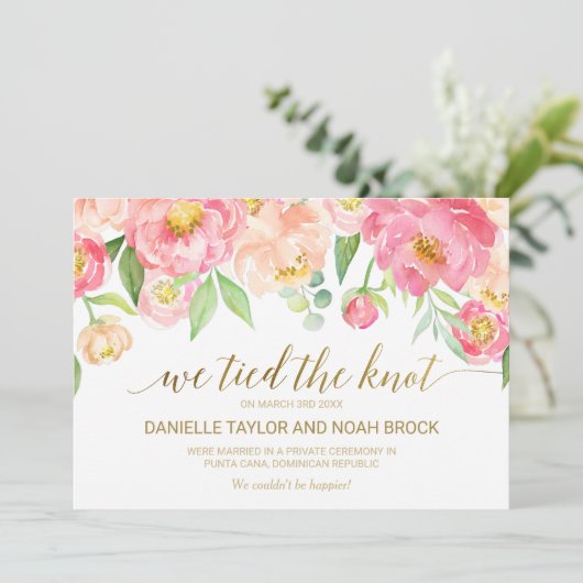 Perzikkleurige en roze vulfluitenaankondiging aankondiging (Staand voorkant)