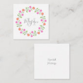 Perzikkleurige en roze Waterverf Daisies Wreate Notitiekaartje (Voorkant / Achterkant)