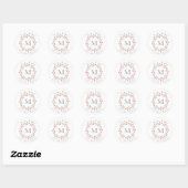 Perzikkleurige en roze Waterverf Daisies Wreate Ronde Sticker (Vel)