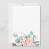 Perzikkleurige en roze Waterverf Floral Wedding Kaart (Achterkant)