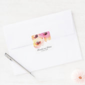 Perzikkleurige en roze Waterverf Floral Wedding Vierkante Sticker (Envelop)
