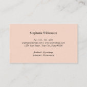 Perzikkleurige en witte elegante moderne huwelijks visitekaartje (Achterkant)