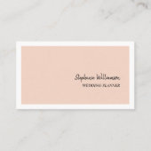 Perzikkleurige en witte elegante moderne huwelijks visitekaartje (Voorkant)