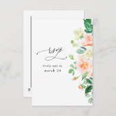 Perzikkleurige en witte flora met gemiddelde RSVP (Voorkant / Achterkant)