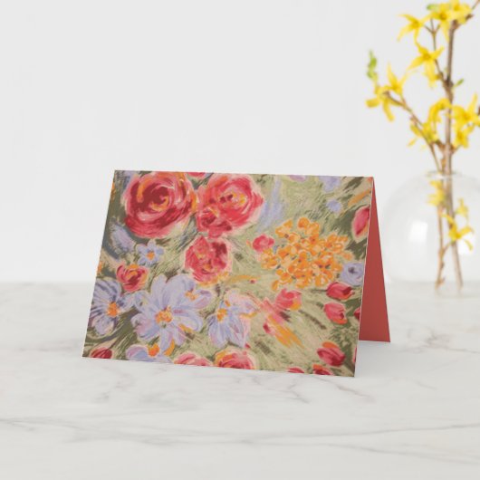 Perzikkleurige florale altijd kaart (Gele Bloem)