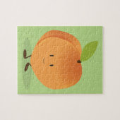 Perzikkleurige fruittekenfilm Fun Food Legpuzzel (Horizontaal)