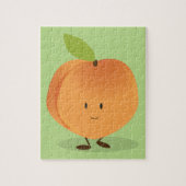 Perzikkleurige fruittekenfilm Fun Food Legpuzzel (Verticaal)