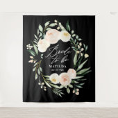 Perzikkleurige + groene waterverf floraalbruin om  wandkleed (Voorkant)