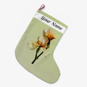 Perzikkleurige Irises Grote Kerstsok (Voorkant (Hangend))