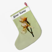 Perzikkleurige Irises Grote Kerstsok (Achterkant (Hangend))