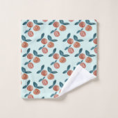 Perzikkleurige keukenset voor fruitwissers bad handdoek (Wasdoekje)