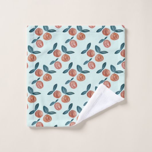 Perzikkleurige keukenset voor fruitwissers bad handdoek (Wasdoekje)