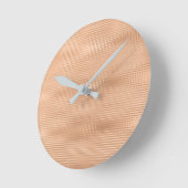 Perzikkleurige koraalgrijze minimale metalen strep ronde klok (Hoek)