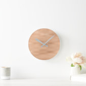 Perzikkleurige koraalgrijze minimale metalen strep ronde klok (Huis)