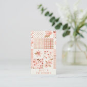 Perzikkleurige Quilt Patchwork Handgemaakte Kledin Visitekaartje (Staand voorkant)