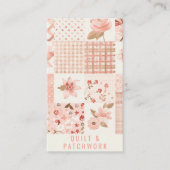 Perzikkleurige Quilt Patchwork Handgemaakte Kledin Visitekaartje (Voorkant)