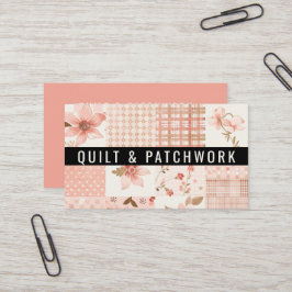 Perzikkleurige Quilt Patchwork Handgemaakte Kledin Visitekaartje