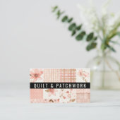 Perzikkleurige Quilt Patchwork Handgemaakte Kledin Visitekaartje (Staand voorkant)