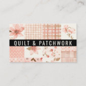 Perzikkleurige Quilt Patchwork Handgemaakte Kledin Visitekaartje (Voorkant)