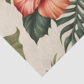 Perzikkleurige, rode en witte tropische hibiscus tissuepapier (Detail)