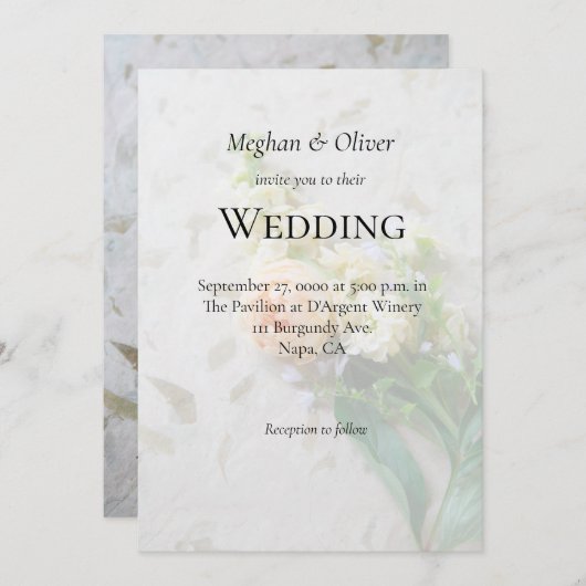 Perzikkleurige roodroos kaart (Voorkant / Achterkant)