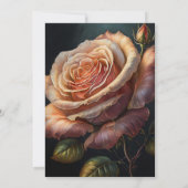 Perzikkleurige Roos bruidsdouche uitnodiging (Achterkant)