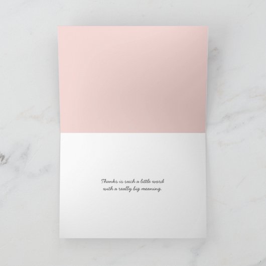 perzikkleurige rozen dank u kaart (Binnen)