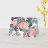 perzikkleurige rozen dank u kaart (Gele Bloem)